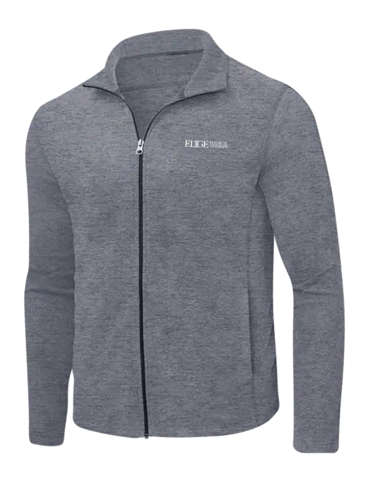 Light Navy Heather Microfleece Full-Zip Jacket w/Edge Physical Therapy Logo