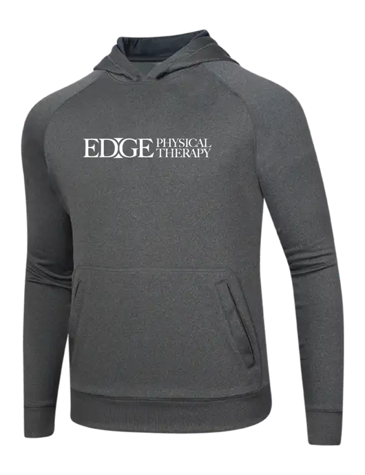 Tech Graphite Heather Fleece Hooded Sweatshirt w/Edge Physical Therapy Logo