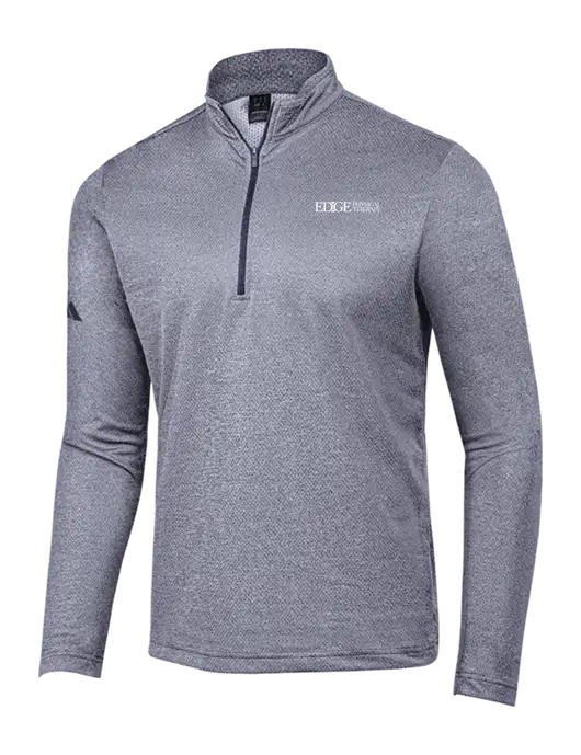 Adidas Navy Melange Space Dyed Quarter-Zip Pullover w/Edge Physical Therapy Logo