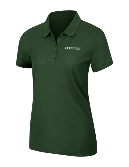 Dark Green Womens Core Classic Pique Polo w/Edge Physical Therapy Logo
