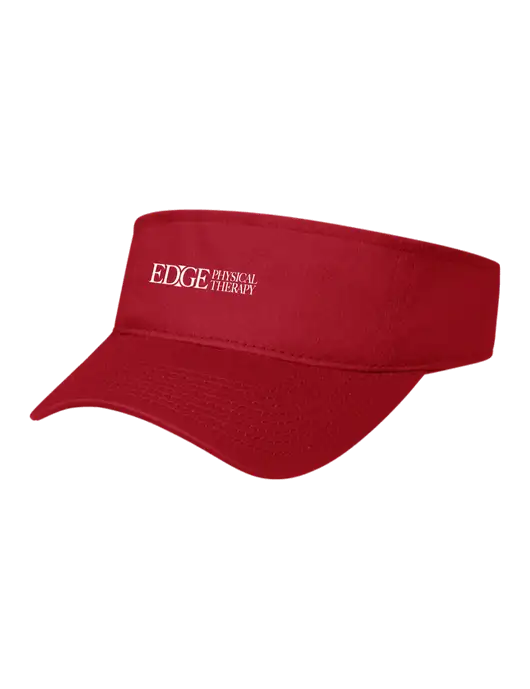 Red Cap Visor w/Edge Physical Therapy Logo