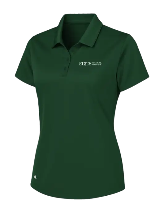 Adidas Dark Green Womens Basic Sport Polo w/Edge Physical Therapy Logo