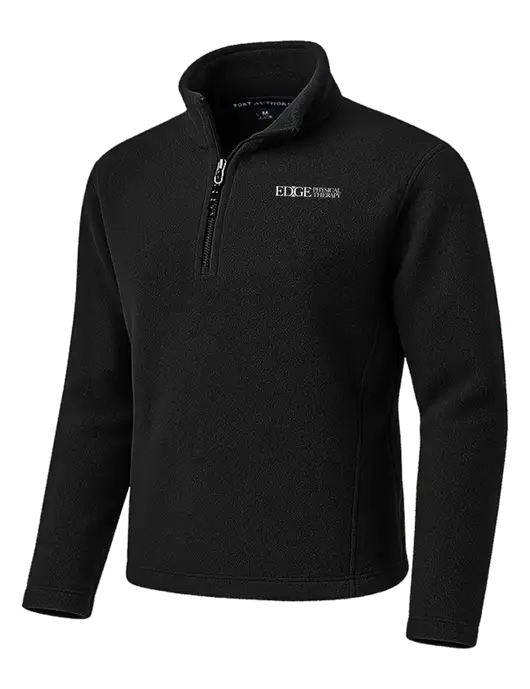 Black Fleece 1/4-Zip Pullover w/Edge Physical Therapy Logo