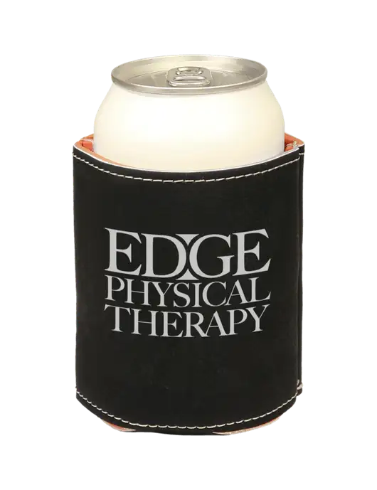 Black Leatherette Beverage Holder w/Edge Physical Therapy Logo