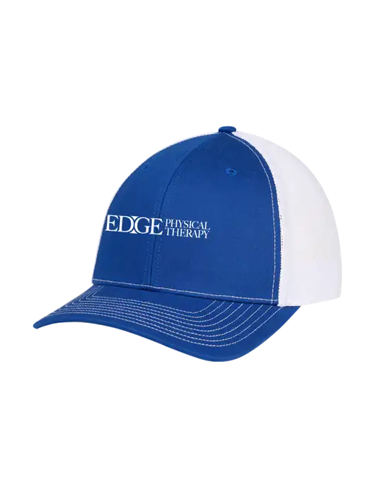Richardson Adjustable Snapback Original 112 Trucker Cap Royal w/White Mesh w/Edge Physical Therapy Logo