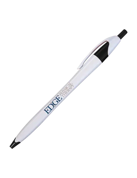 Novella White/Black Classic Pen - Blue Ink w/Edge Physical Therapy Logo