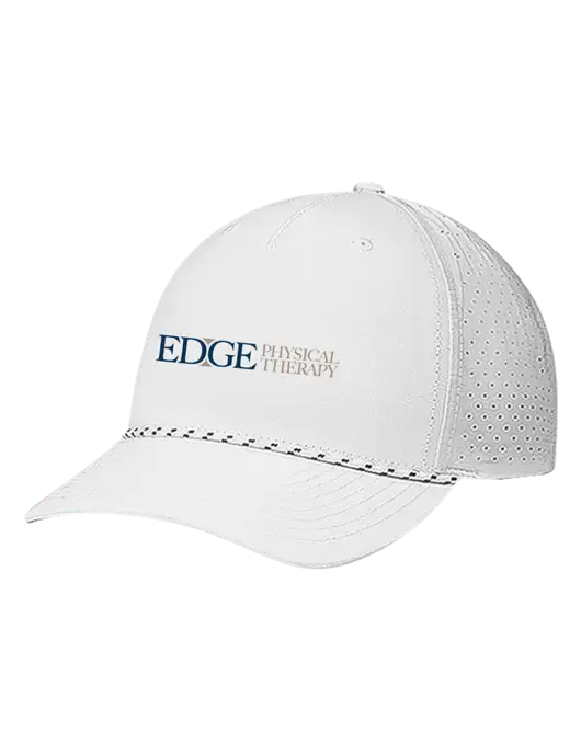 Richardson Laser Perf Performance White/White-Black Rope Cap w/Edge Physical Therapy Logo