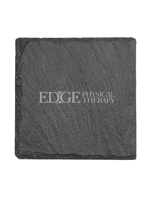 Square Slate Coaster, 4 x 4 w/Edge Physical Therapy Logo