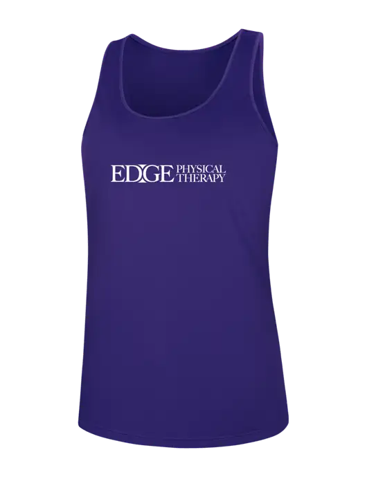 Womens Purple PosiCharge Competitor Racerback Tank w/Edge Physical Therapy Logo