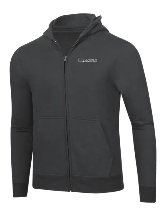 Charcoal 8.5 oz Ring Spun Zip Hooded Sweatshirt w/Edge Physical Therapy Logo