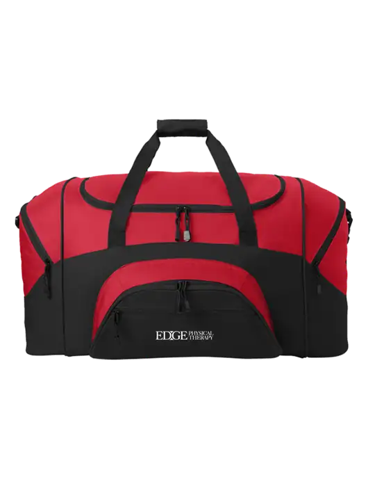 Standard Colorblock Red/Black Sport Duffel w/Edge Physical Therapy Logo