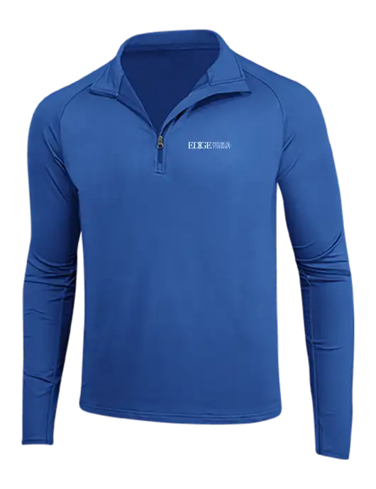 Dark Royal Sport Wick Stretch 1/4 Zip Pullover w/Edge Physical Therapy Logo