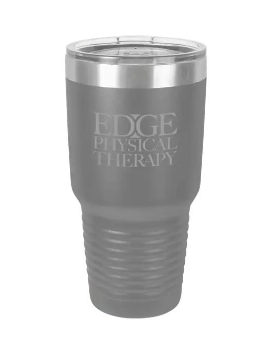 Polar Camel 30 oz Powder Coated Grey Vacuum Insulated Tumbler w/Edge Physical Therapy Logo
