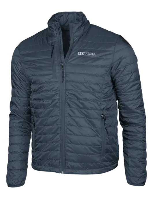 Navy Puffy Packable Jacket w/Edge Physical Therapy Logo