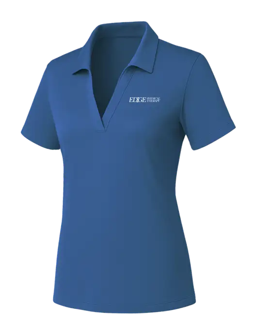 Womens Slate Blue PosiCharge RacerMesh Polo w/Edge Physical Therapy Logo