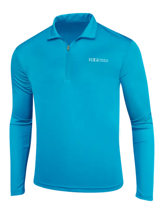 Sapphire Blue PosiCharge Competitor 1/4 Zip Pullover w/Edge Physical Therapy Logo