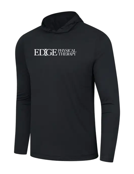 Simply Soft Black Tri Long Sleeve Hoodie w/Edge Physical Therapy Logo