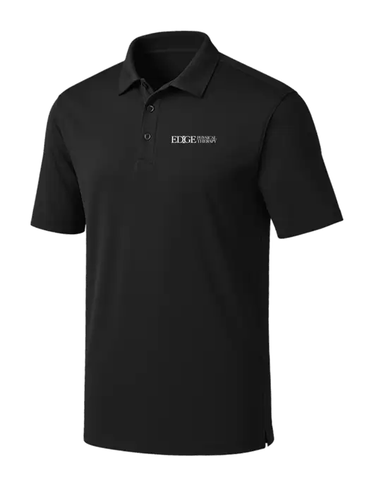 Black Silk Touch Performance Polo w/Edge Physical Therapy Logo