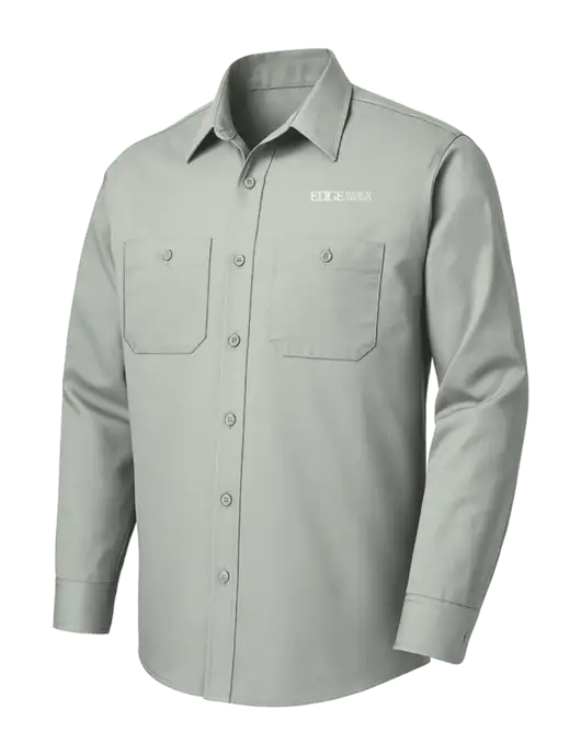 Red Kap Light Grey Long Sleeve Work Shirt w/Edge Physical Therapy Logo