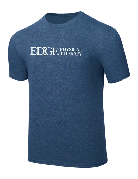 Simply Soft Heathered Navy 4.5oz  Poly/Combed Ring Spun Cotton T-Shirt w/Edge Physical Therapy Logo