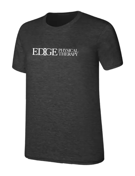 Womens Ring Spun Dark Heather Grey 4.5 oz T-Shirt w/Edge Physical Therapy Logo
