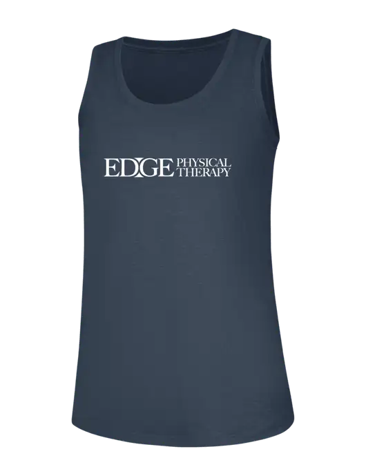 Womens Navy Frost Perfect Tri Racerback Tank w/Edge Physical Therapy Logo