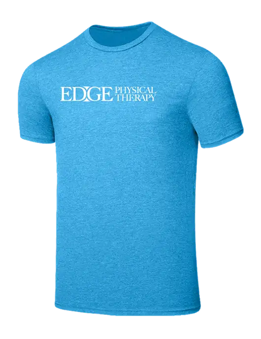 Seriously Soft Heathered Sapphire Blue T-Shirt w/Edge Physical Therapy Logo