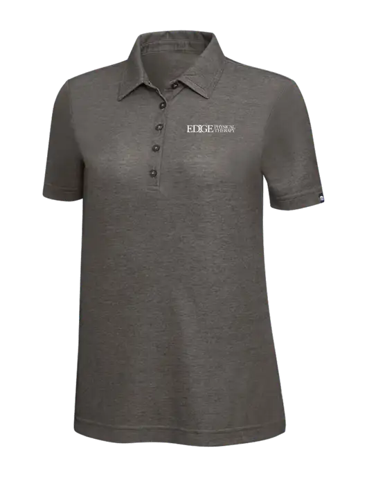 TravisMathew Black Heather Womens Oceanside Polo w/Edge Physical Therapy Logo