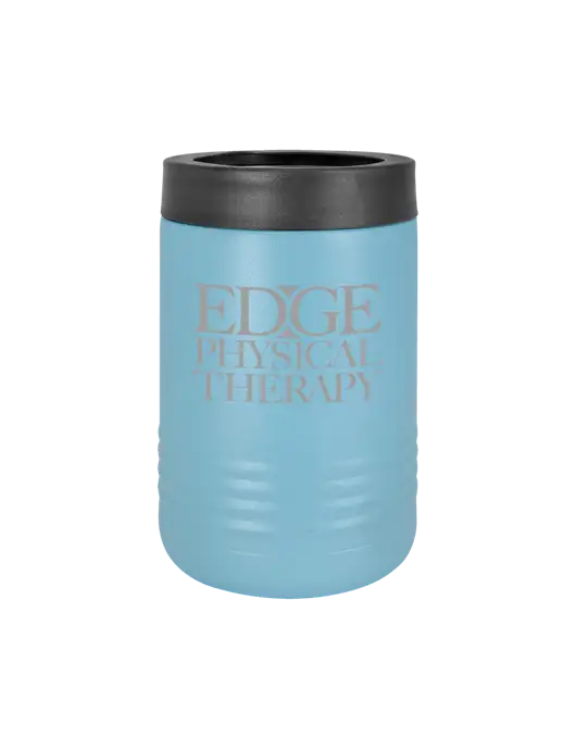 Polar Camel 12 oz Powder Coated Light Blue Vacuum Insulated Beverage Holder w/Edge Physical Therapy Logo