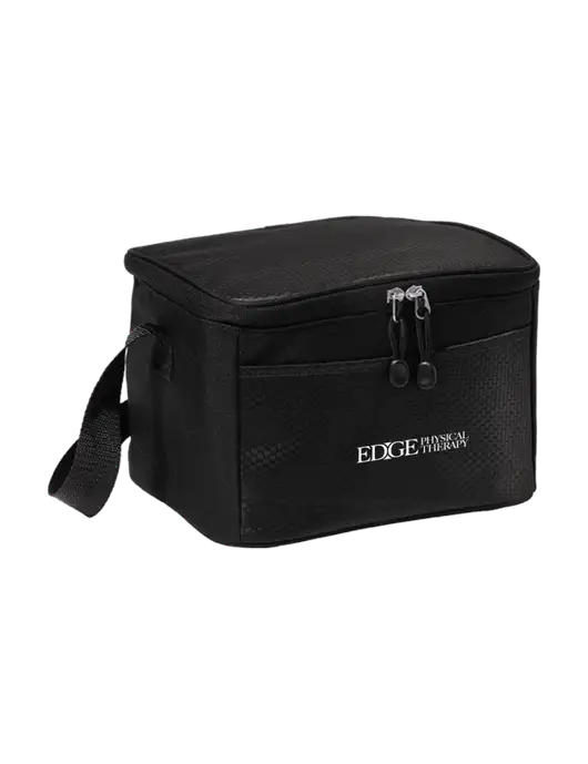 6 Can Black/Black Cube Cooler w/Edge Physical Therapy Logo