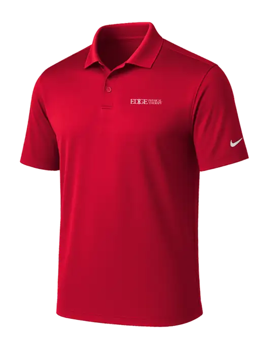 NIKE Red Victory Solid Polo w/Edge Physical Therapy Logo