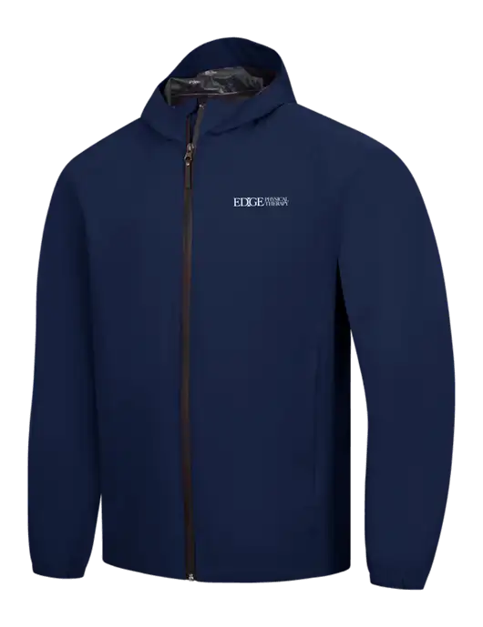Navy Essential Rain Jacket w/Edge Physical Therapy Logo