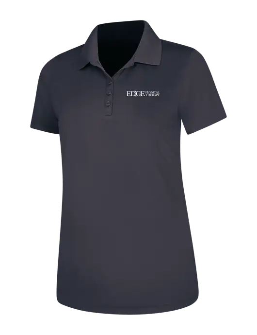 Dark Grey Womens Dry Zone UV Mesh Polo w/Edge Physical Therapy Logo