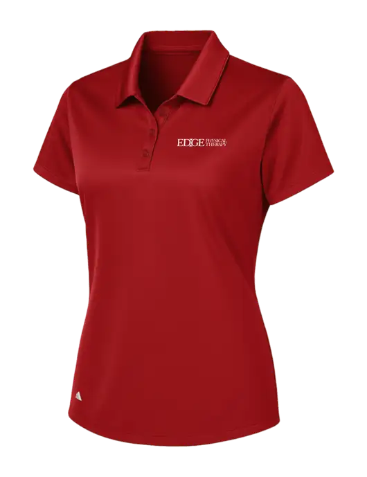 Adidas Red Womens Basic Sport Polo w/Edge Physical Therapy Logo