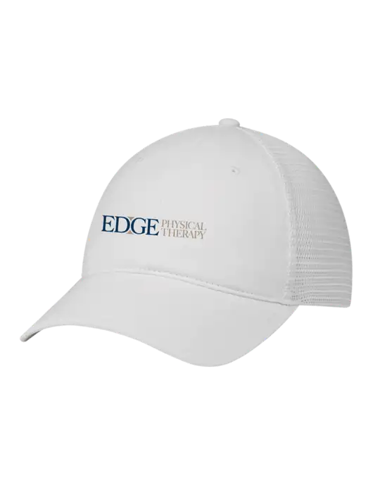 Richardson 111 Garment Washed Trucker Cap White w/White Mesh w/Edge Physical Therapy Logo
