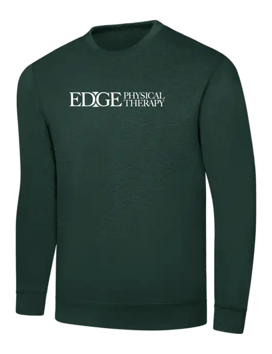 Dark Green 7.8 oz Ring Spun Crew Sweatshirt w/Edge Physical Therapy Logo