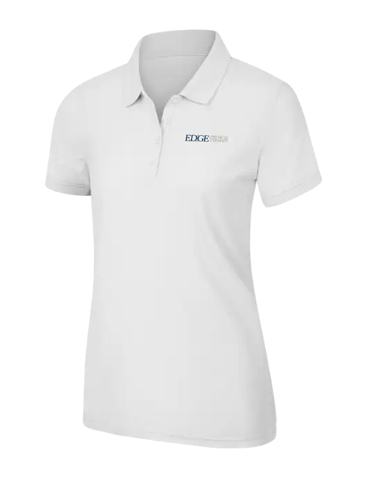 White Womens Core Classic Pique Polo w/Edge Physical Therapy Logo