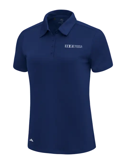 Adidas Navy Blue Womens Ultimate Solid Polo w/Edge Physical Therapy Logo