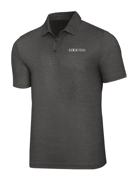 TravisMathew Black Heather Oceanside Polo w/Edge Physical Therapy Logo