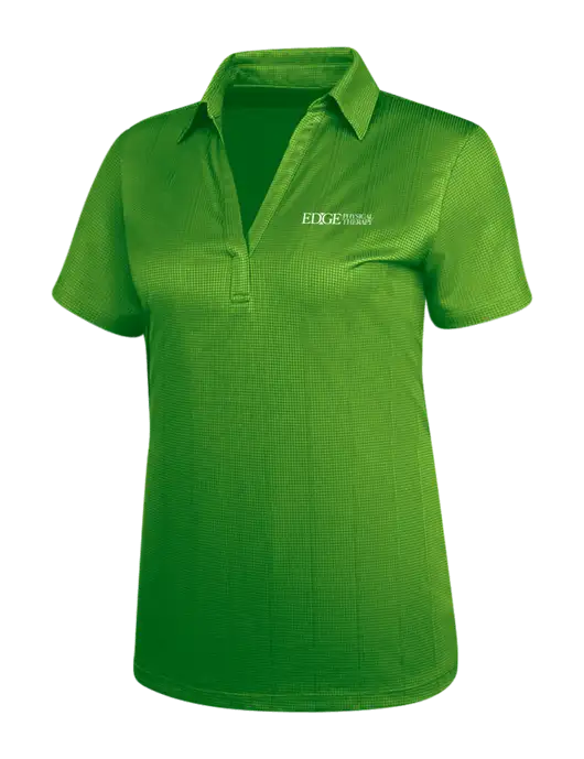 Kelly Green Womens Performance Fine Jacquard Polo w/Edge Physical Therapy Logo