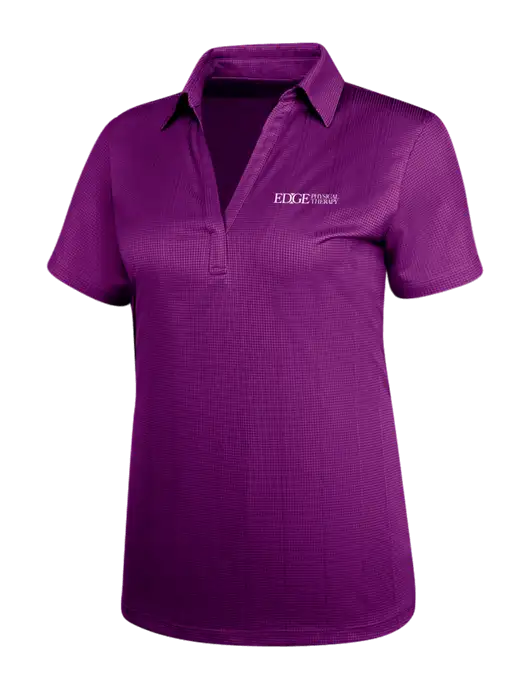 Violet Purple Womens Performance Fine Jacquard Polo w/Edge Physical Therapy Logo