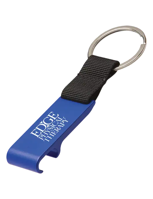 Blue Bottle Opener & Key Ring w/Edge Physical Therapy Logo