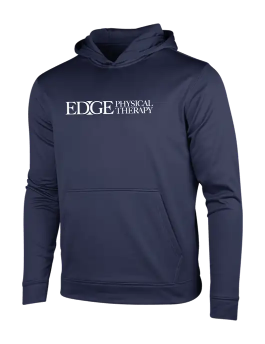 Navy Sport-Wick Fleece Hooded Pullover w/Edge Physical Therapy Logo