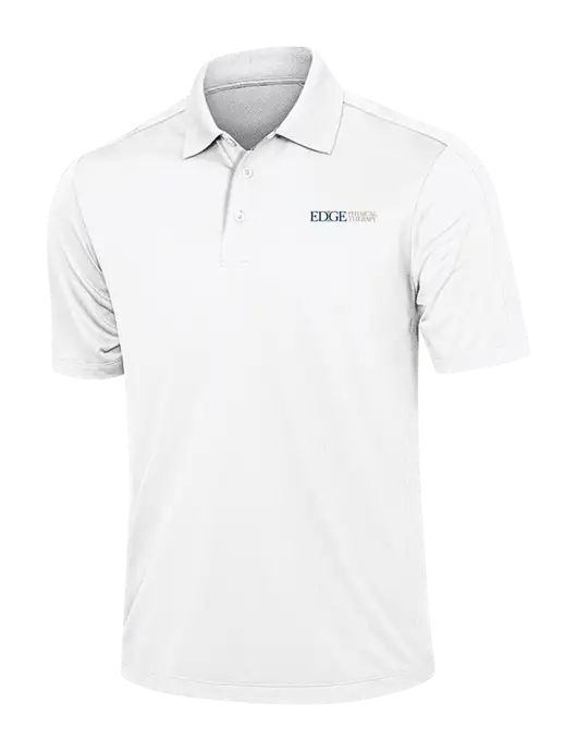 White Diamond Textured Jacquard Polo w/Edge Physical Therapy Logo