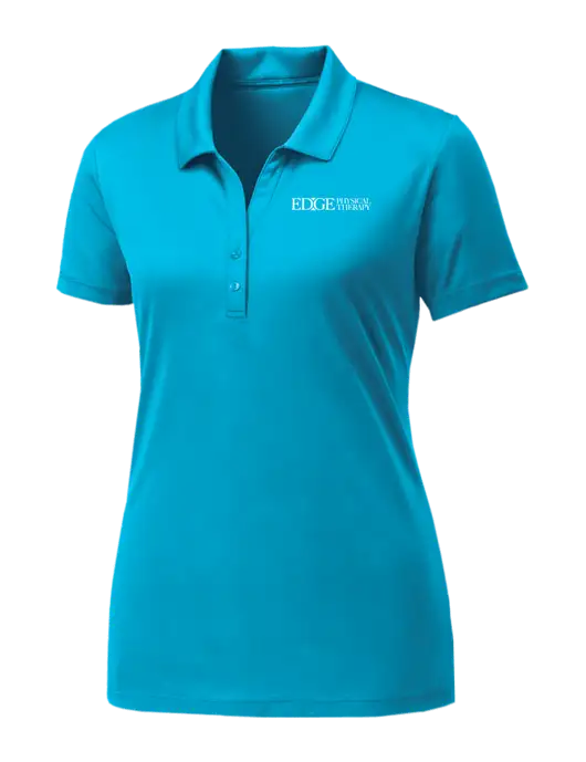 Womens Sapphire Blue PosiCharge Competitor Polo w/Edge Physical Therapy Logo