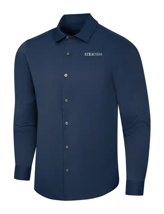 Navy City Stretch Shirt w/Edge Physical Therapy Logo