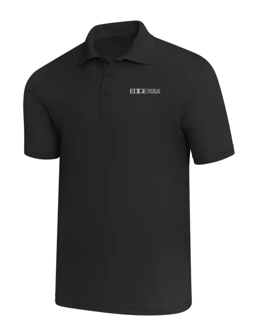 Black PosiCharge RacerMesh Polo w/Edge Physical Therapy Logo