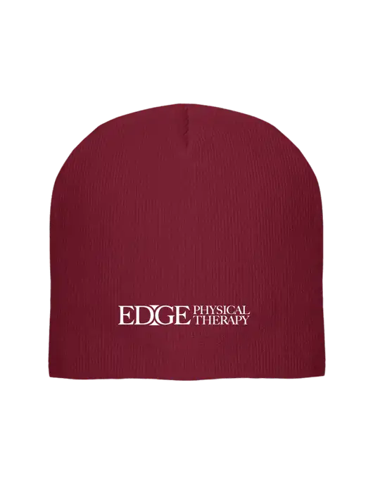 Solid Cardinal Element Knit Beanie w/Edge Physical Therapy Logo