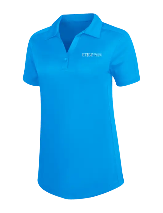 Womens Sapphire Blue Diamond Jacquard Polo w/Edge Physical Therapy Logo