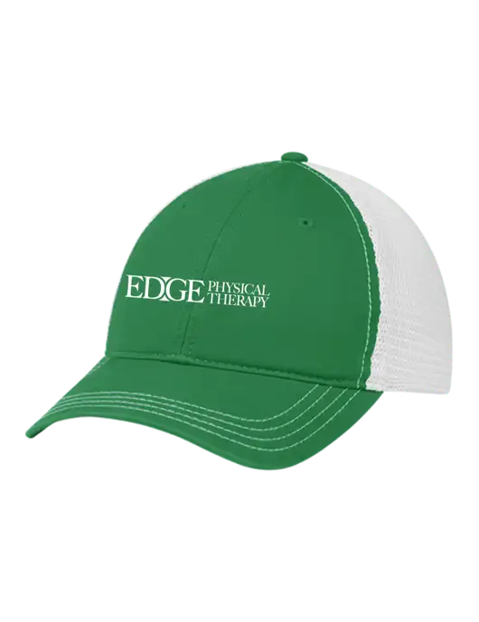 Richardson 111 Garment Washed Trucker Cap Kelly w/White Mesh w/Edge Physical Therapy Logo